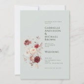 Vintage Dove Gray Pale Ash Pastel Invitation 招待状 (正面)