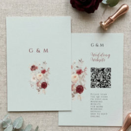 Vintage Dove Gray Pale Ash Pastel Wedding エンクロージャーカード