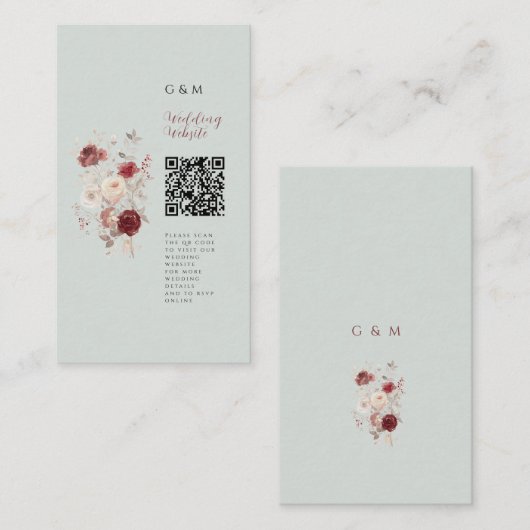 Vintage Dove Gray Pale Ash Pastel Wedding エンクロージャーカード (正面/裏面)