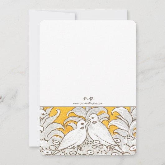 Vintage Dove Love Wedding 招待状 (裏面)