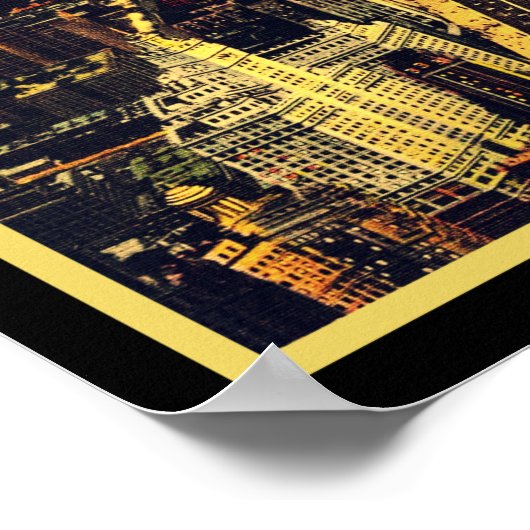 Vintage Downtown Chicago ポスター (角)