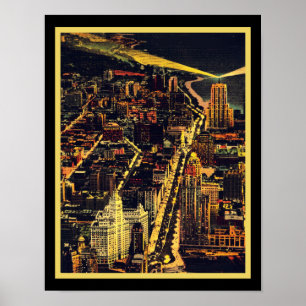 Vintage Downtown Chicago ポスター