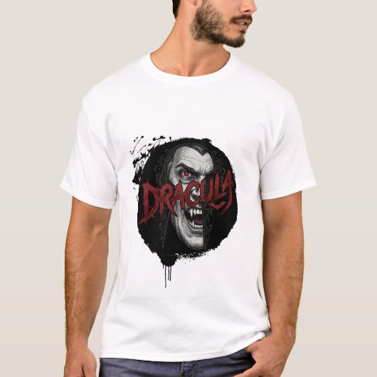 Vintage Dracula Gothic Vampire Tシャツ (正面)