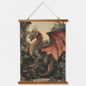 Vintage Dragon in Forest  吊り下げ型タペストリー (正面)