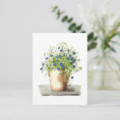 Vintage Drawing of Garden Lobelia ポストカード (スタンド正面)