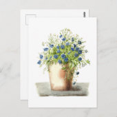 Vintage Drawing of Garden Lobelia ポストカード (正面/裏面)