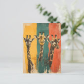 Vintage Drei Giraffen auf  ポストカード (スタンド正面)