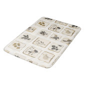 Vintage dried pressed wildflowers herbal botanical バスマット (アングル)