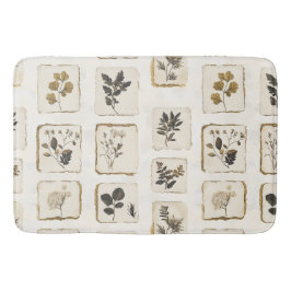 Vintage dried pressed wildflowers herbal botanical バスマット