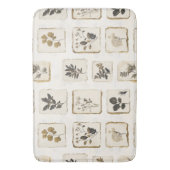 Vintage dried pressed wildflowers herbal botanical バスマット (正面縦)