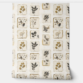 Vintage dried pressed wildflowers herbal botanical 壁紙