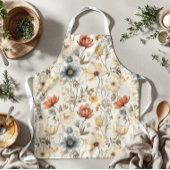 Vintage Dried Wildflower Navy Terracotta エプロン