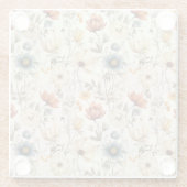 Vintage Dried Wildflower Navy Terracotta ガラスコースター (裏面)