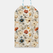 Vintage Dried Wildflower Navy Terracotta ギフトタグ (裏面)