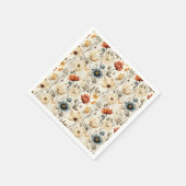 Vintage Dried Wildflower Navy Terracotta スタンダードカクテルナプキン (角)