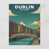 Vintage Dublin Ireland Ha'penny Bridge Travel ポストカード (正面)