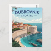 Vintage Dubrovnik Travel ポストカード (正面/裏面)