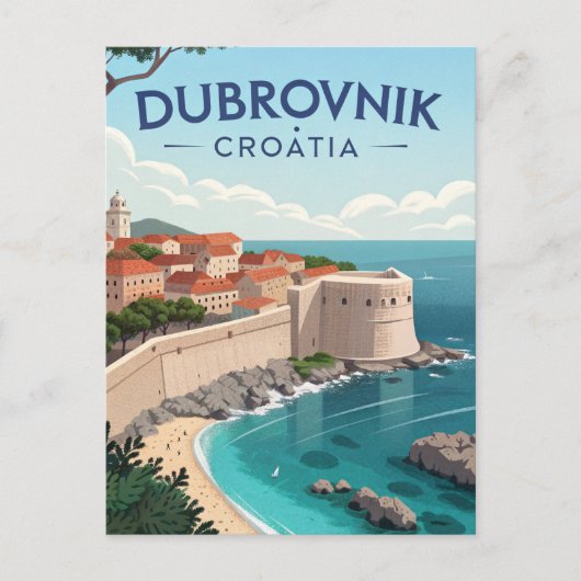 Vintage Dubrovnik Travel ポストカード (正面)
