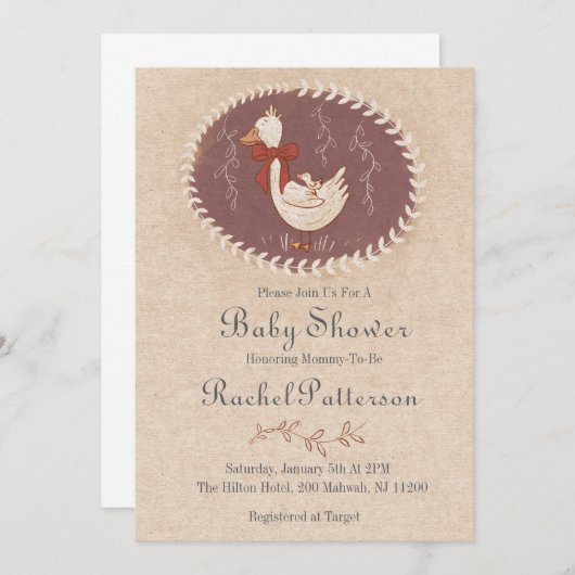 Vintage Duckling 招待状 (正面/裏面)