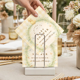 Vintage Duckling Floral Baby Shower スタンダードカクテルナプキン