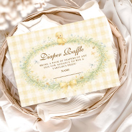 Vintage Duckling Floral Diapper Raffle エンクロージャーカード