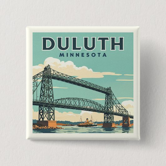 Vintage Duluth Minnesota 缶バッジ (正面)