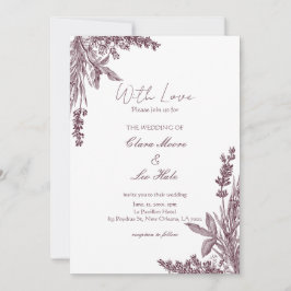 Vintage Dusty Lavender Herb Wedding  招待状