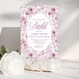 Vintage Dusty Pink Rose Gold Bridal Shower Invite 招待状