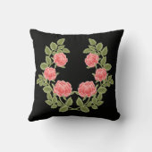 Vintage Dusty Pink Roses Floral Pattern - Romantic クッション (裏面)