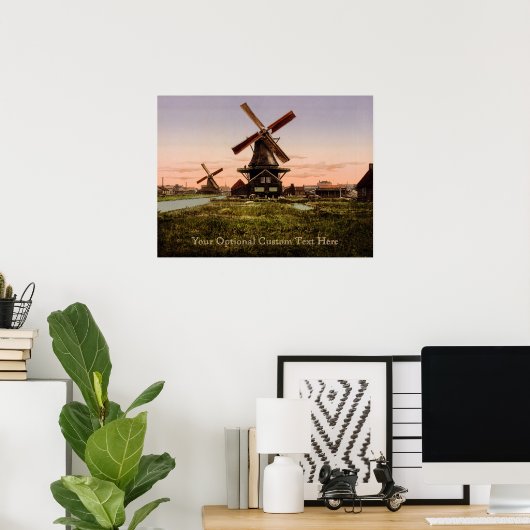 Vintage Dutch Windmills poster ポスター (ホームオフィス)