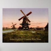 Vintage Dutch Windmills poster ポスター (正面)