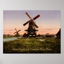 Vintage Dutch Windmills poster ポスター