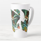 Vintage E.A. Séguy's Green butterflies カフェラテマグ (右アングル)