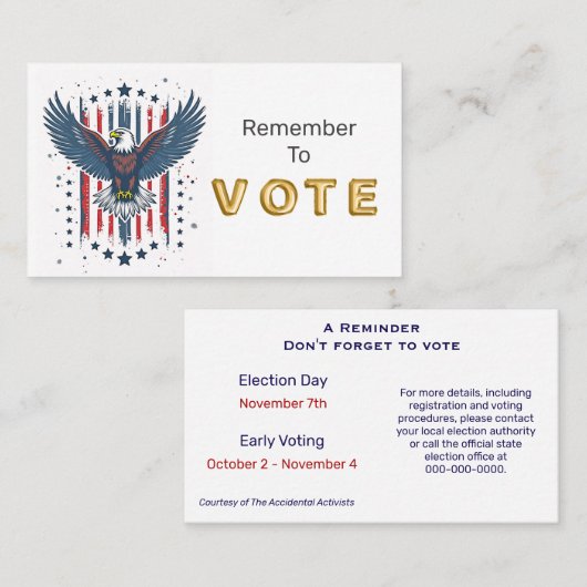 Vintage Eagle Vote 名刺 (正面/裏面)