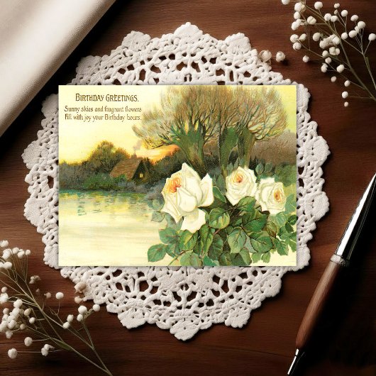 Vintage Early 1900's Birthday Greeting Postcard ポストカード