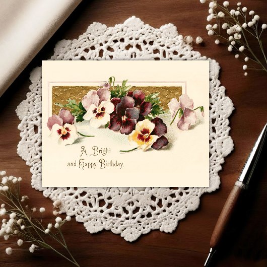 Vintage Early 1900's Birthday Greeting Postcard ポストカード