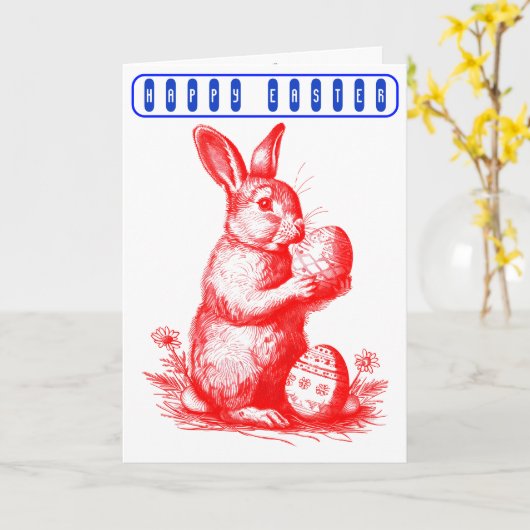 Vintage Easter カード (黄色い花)