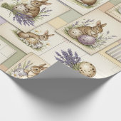 Vintage Easter Bunny Collage ラッピングペーパー (角)