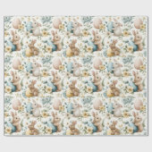 Vintage Easter Bunny & Eggs Wrapping Paper ラッピングペーパー (フラット)