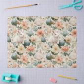 Vintage Easter Bunny Floral (10) 薄葉紙 (クラフト)