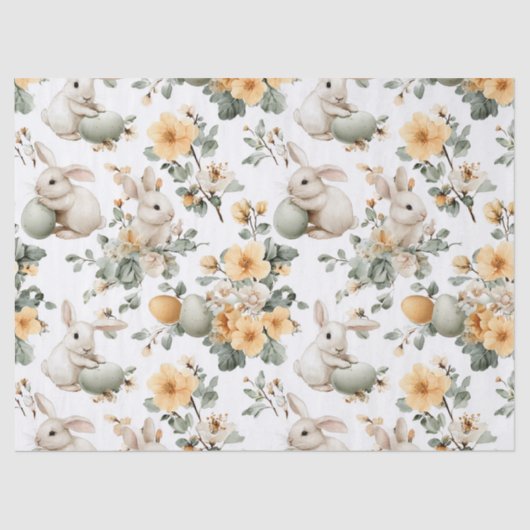 Vintage Easter Bunny Floral (2) 薄葉紙 (正面)