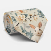 Vintage Easter Bunny Floral (5)  ネクタイ (ロール)