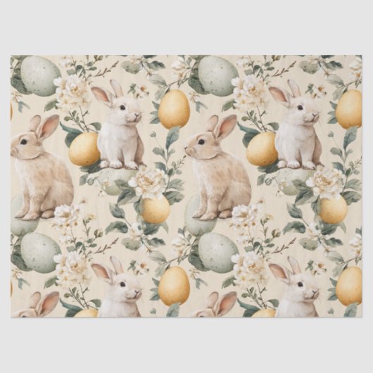Vintage Easter Bunny Floral (5) 薄葉紙 (正面)