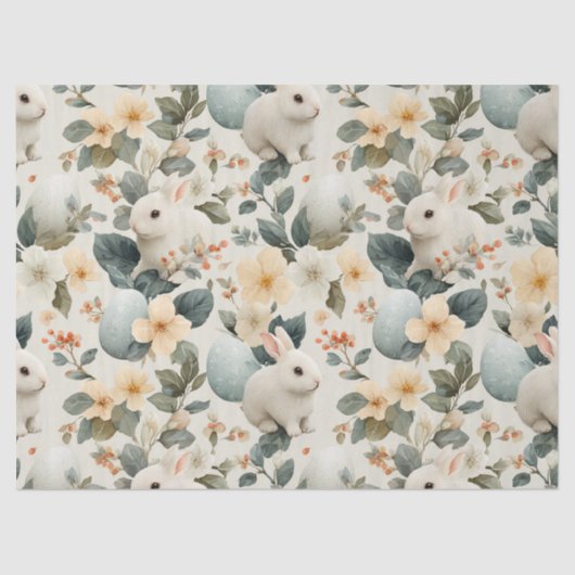 Vintage Easter Bunny Floral (6) 薄葉紙 (正面)