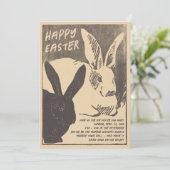 Vintage Easter Bunny Invitation - Easter Egg Hunt 招待状 (スタンド正面)
