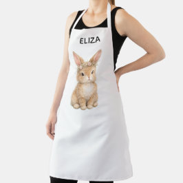 Vintage Easter Bunny Rabbit Egg Watercolor エプロン