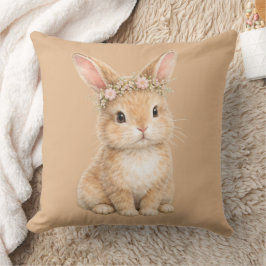 Vintage Easter Bunny Rabbit Egg Watercolor クッション