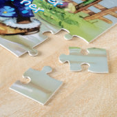 Vintage Easter Bunny Rabbit Kids Personalized ジグソーパズル (側面)