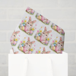 Vintage Easter Bunny Rabbit Pink Watercolor 薄葉紙