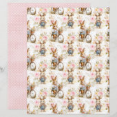 Vintage Easter Bunny Scrapbook Paper (正面/裏面)